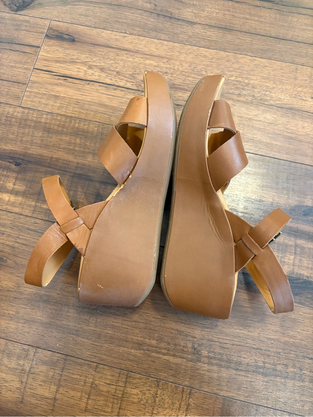 Korks by Kork-Ease Brown Wedge Platform Ankle Strap Sandals Women's 8 - Picture 7 of 9